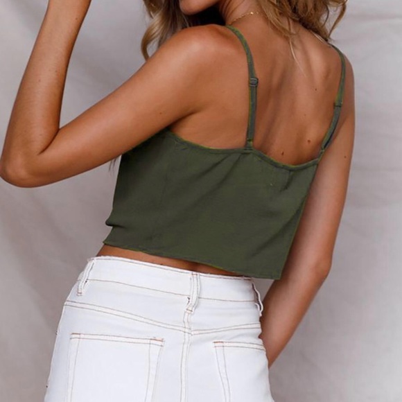 Olive Crop Top - Picture 2 of 5